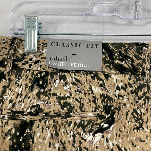 New Rafaella size 16 Black Tan Abstract Straight Leg Classic Fit Ankle Pants - Picture 11 of 12